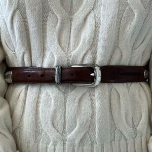 Vintage Onyx by Brighton Mens Black Studded Golf Waist Belt Sz 34